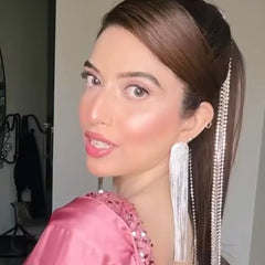 Deluxe Tassel Earrings & Head Wear Rhinestone Barbie Combo (Silver)