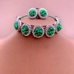 IRUM Luxurious Crushed Stone Statement Choker Set