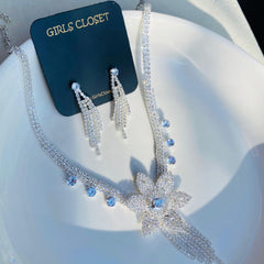 RINA 925 Sterling Silver Statement Flower Set