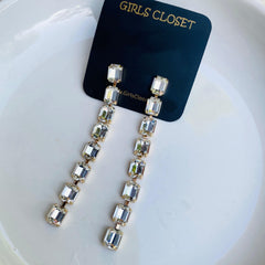 Sparkling Rhinestone Drop Earrings Extremely Luxurious Statement