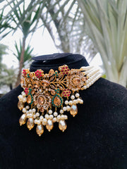 MADHURI Premium Nauratan Detailed Aesthetic Choker Set