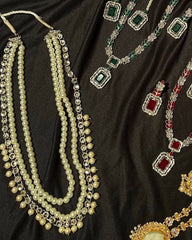 Mother Of Pearl 3 Layered Mirror Crystal Maala