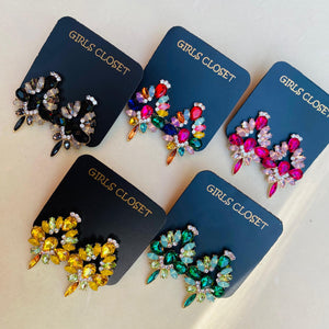 Luxurious Crystal Edgy Rhinestone Bling Earrings