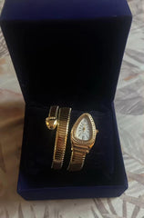 Luxurious Serpent Stainless Gold / Silver Plated Rhinestone Snake Head Watch