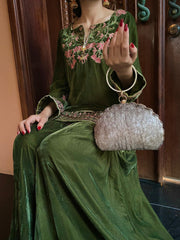 GC Signature Textured Velvet Clutch Bag