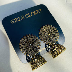 GC Antique Gold Traditional Classic Jhumkis