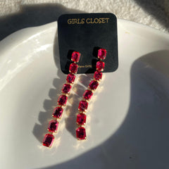 Sparkling Rhinestone Drop Earrings Extremely Luxurious Statement