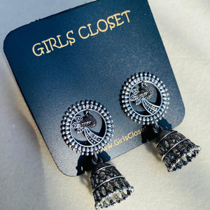 GC Silver Oxidized Traditional Trending Jhumkis