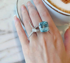 CERSEI Aqua Sparrow Deluxe Pure Silver Ring