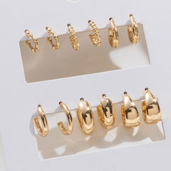 GC Pack Of 6 Twisted Thick & Sleek Hoops