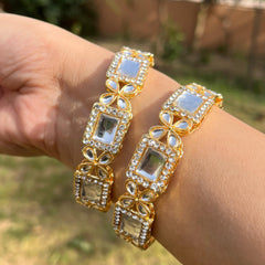 GC Pack Of 2 Deluxe Kundan Crystal Bling Bangles