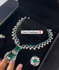 Nita Ambani Inspired Super Premium Indian Emerald Set