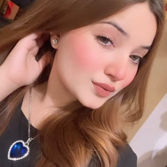 Titanic Silver Plated Ocean Blue Luxurious Love Necklace