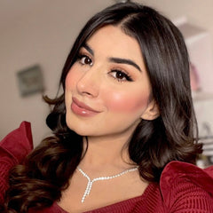 Elizabeth Zircon Necklace & Earrings Set Diamond Vibe Bridal (Silver)