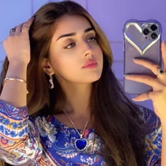 Titanic Silver Plated Ocean Blue Necklace With Pouch