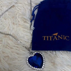 Titanic Silver Plated Ocean Blue Luxurious Love Necklace