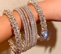 GC Pack Of 8 Deluxe Crystal Bling Bangles