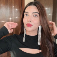 Sparkling Earrings Rhinestone Tassel Extremely Luxurious Statement(Silver)