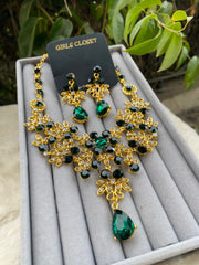Super Deluxe Alexandra Rhinestone Crystal Emerald Set