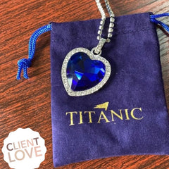 Titanic Silver Plated Ocean Blue Luxurious Love Necklace