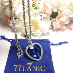 Titanic Silver Plated Ocean Blue Luxurious Love Necklace