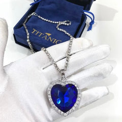 Titanic Silver Plated Ocean Blue Luxurious Love Necklace
