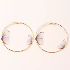 GC 3D Butterfly Wing Round Hoops