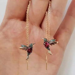 GC Crystal Drop Hummingbird Earrings