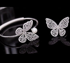 Deluxe Crystal Silver Rhinestone Bracelet & Ring Duo