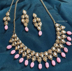 Shaina Ultimate Ethnic Kundan Shiny Pink Set