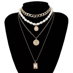 GC Premium 4 Layered Gold Statement Necklace