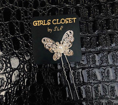 High Quality Crystal Butterfly Pearl Hair Pin