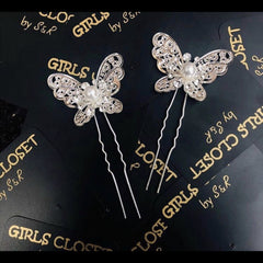 High Quality Crystal Butterfly Pearl Hair Pin