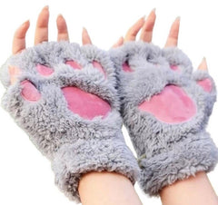 Winter Wind Break Fluffy Mitten Gloves (Premium)