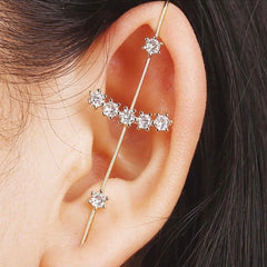 GC Sword Crystal Studded Statement Ear Cuff