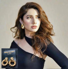 GC Metallic Gold Twisted Hoop Earrings