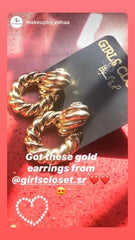 GC Metallic Gold Twisted Hoop Earrings