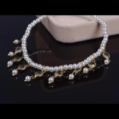 GC Elegant Gold Charm Pearl Barrage Anklet