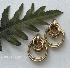 GC Gold Plated Bold Metallic Statement Hoops