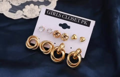 Pack Of 6 GC Premium Earrings Studs Set