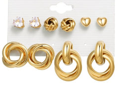 Pack Of 6 GC Premium Earrings Studs Set