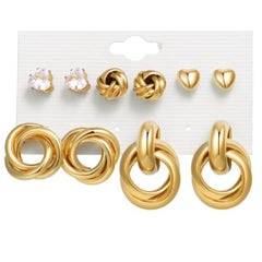 Pack Of 6 GC Premium Earrings Studs Set