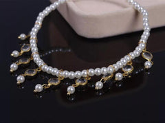 GC Elegant Gold Charm Pearl Barrage Anklet