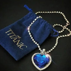 Titanic Silver Plated Ocean Blue Luxurious Love Necklace
