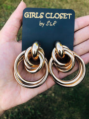 GC Gold Plated Bold Metallic Statement Hoops