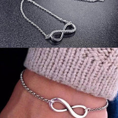 GC Exclusive Infinity Silver Pendant & Bracelet Combo