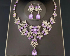 GC Super Luxurious Alexandra Rhinestone Crystal Necklace & Earrings