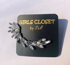 Statement Crystal Crescent Shaped Ear Cuff