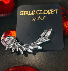 Statement Crystal Crescent Shaped Ear Cuff