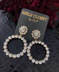 Fascinating Crystal Ring Hoop Luxurious Earrings